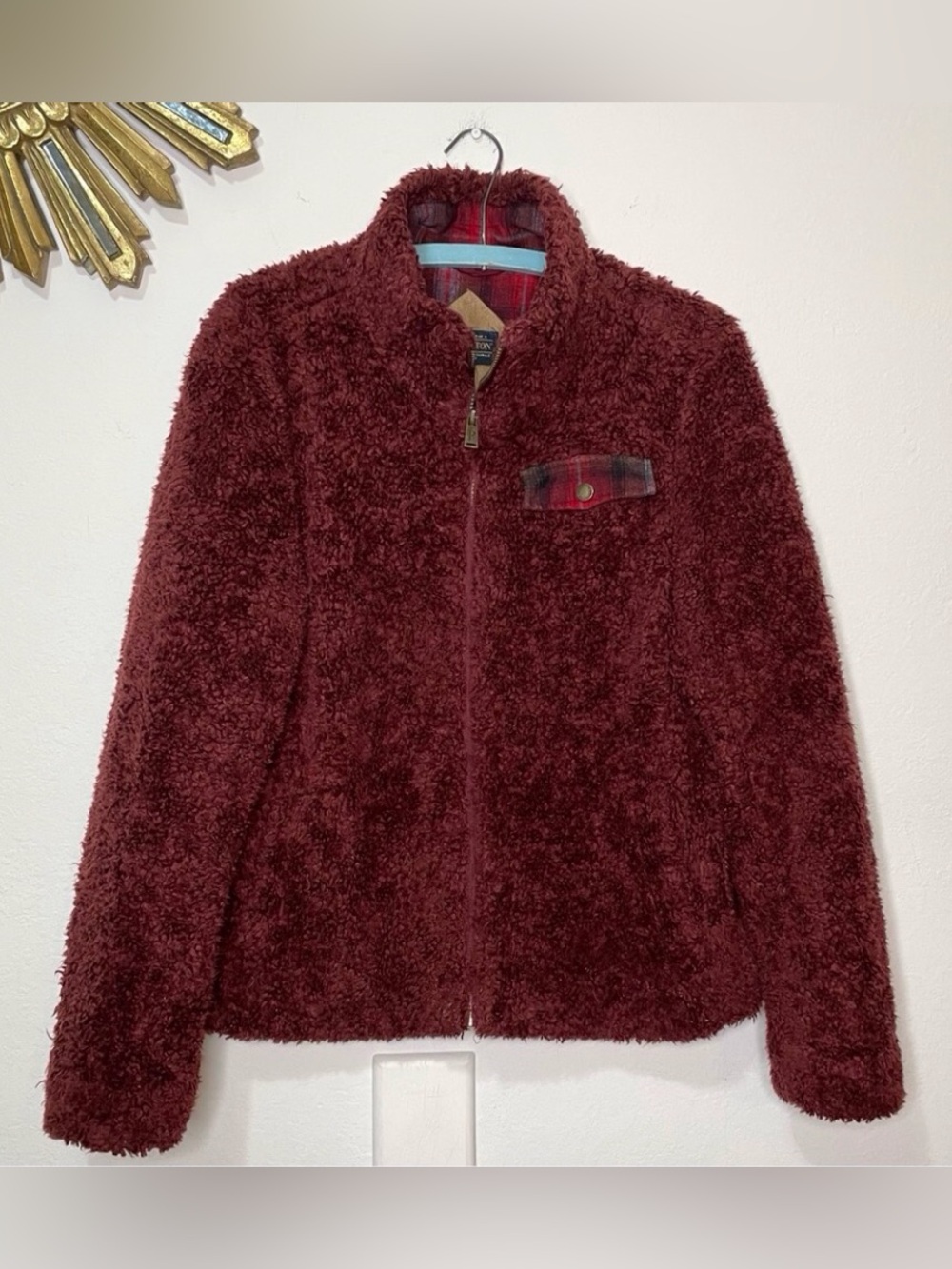 Pendleton Fuzzy Zip Up Sweater Jacket Coat